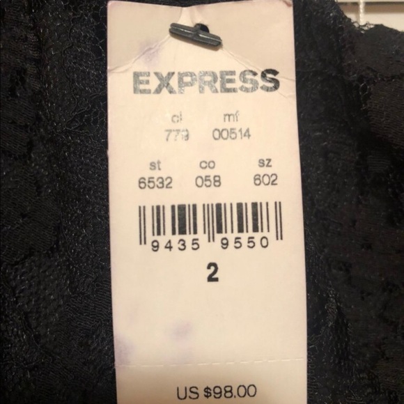 Express Black One Shoulder Lace Dress - Picture 5 of 7